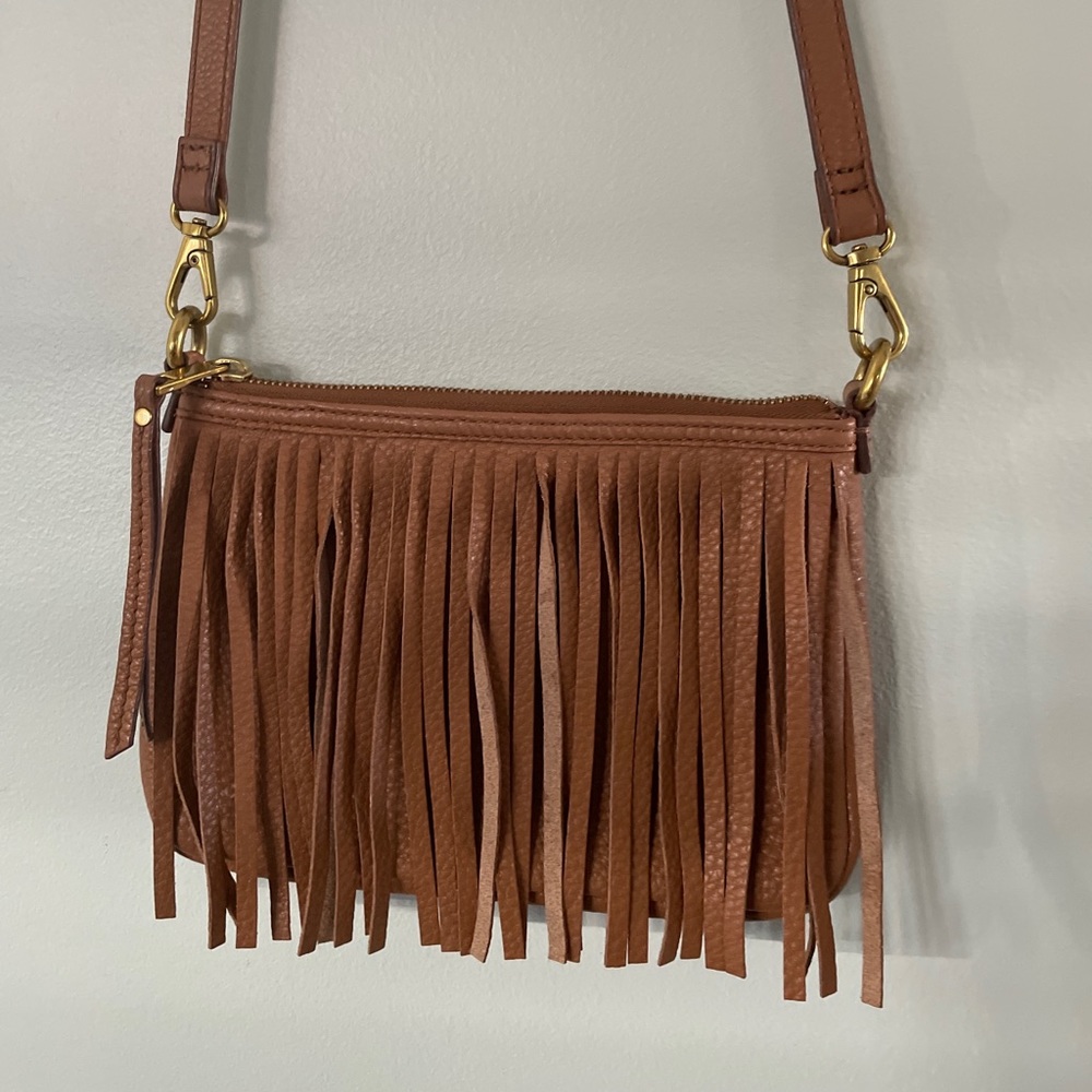 Fissile Brown Fringe Crossbody Purse